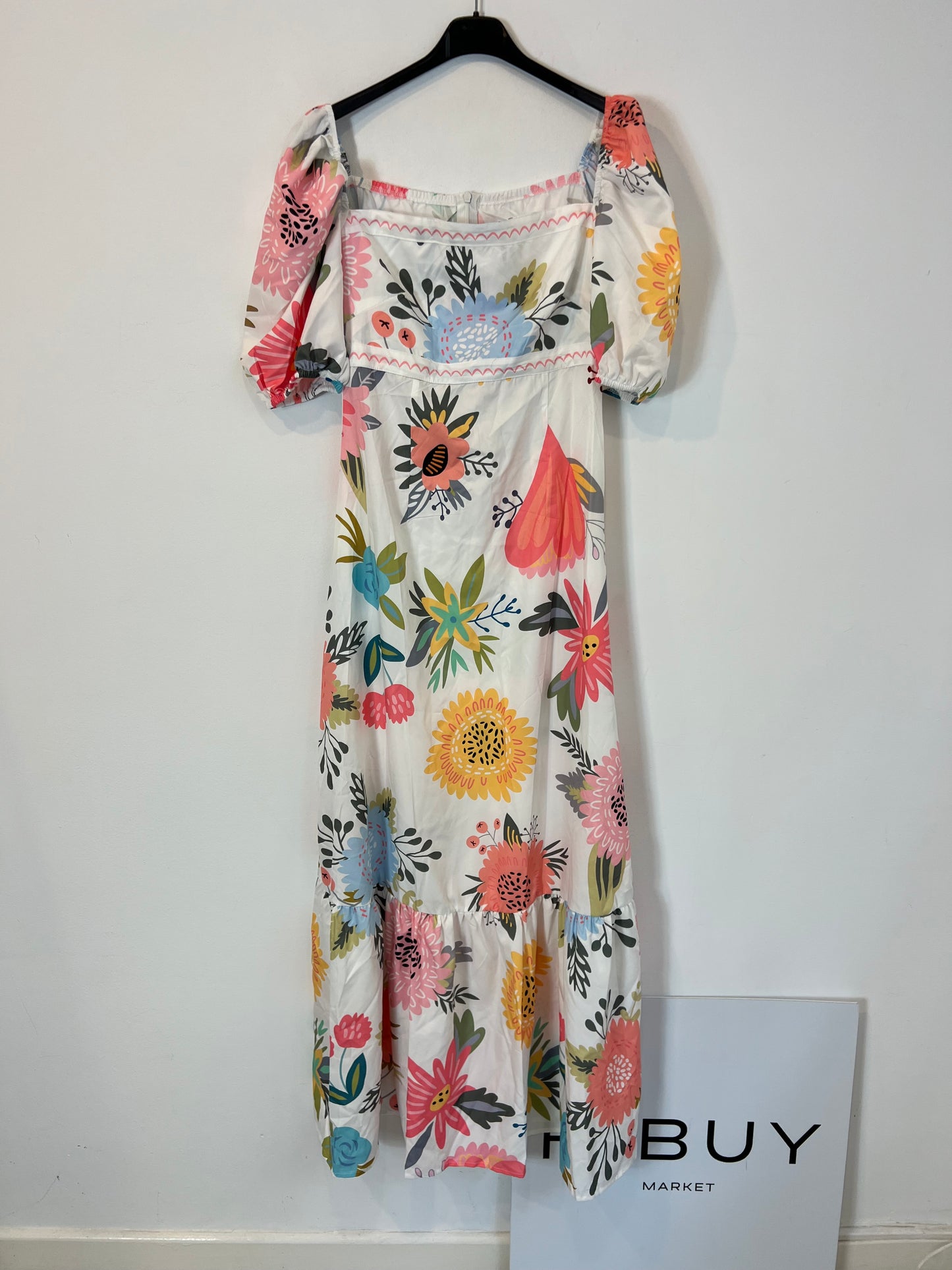 OTRAS. Vestido largo blanco flores Tu(m/l)