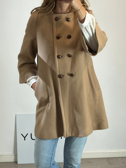 ZARA. abrigo beige paño  T.m