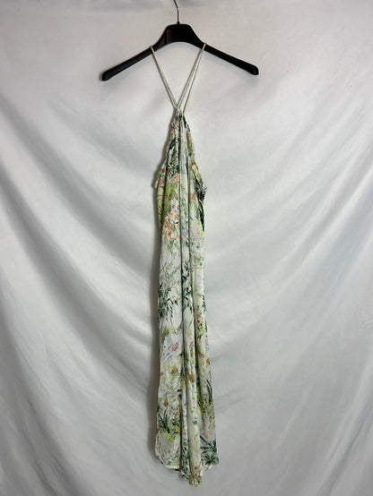 H&M. Vestido largo estampado T.34