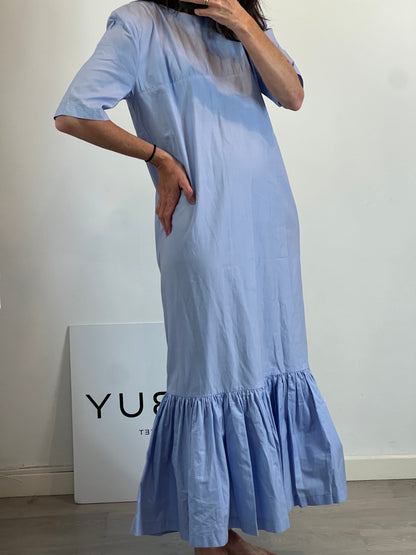 BETOLAZA. Light blue ruffle midi dress. T.S.