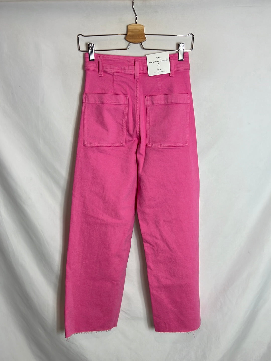 ZARA. Pantalones culotte rosa fucsia. T 36