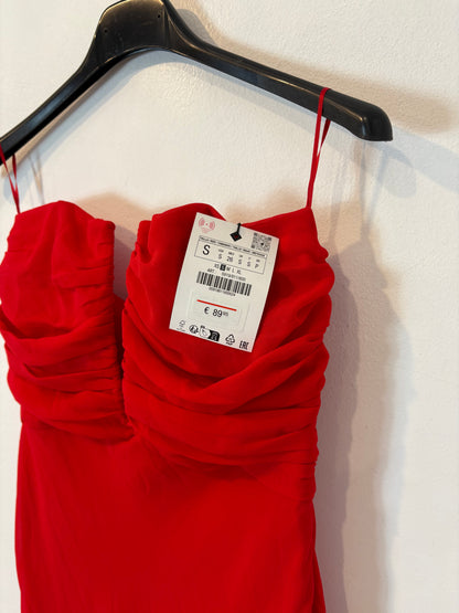 ZARA. Red strapless dress. TS