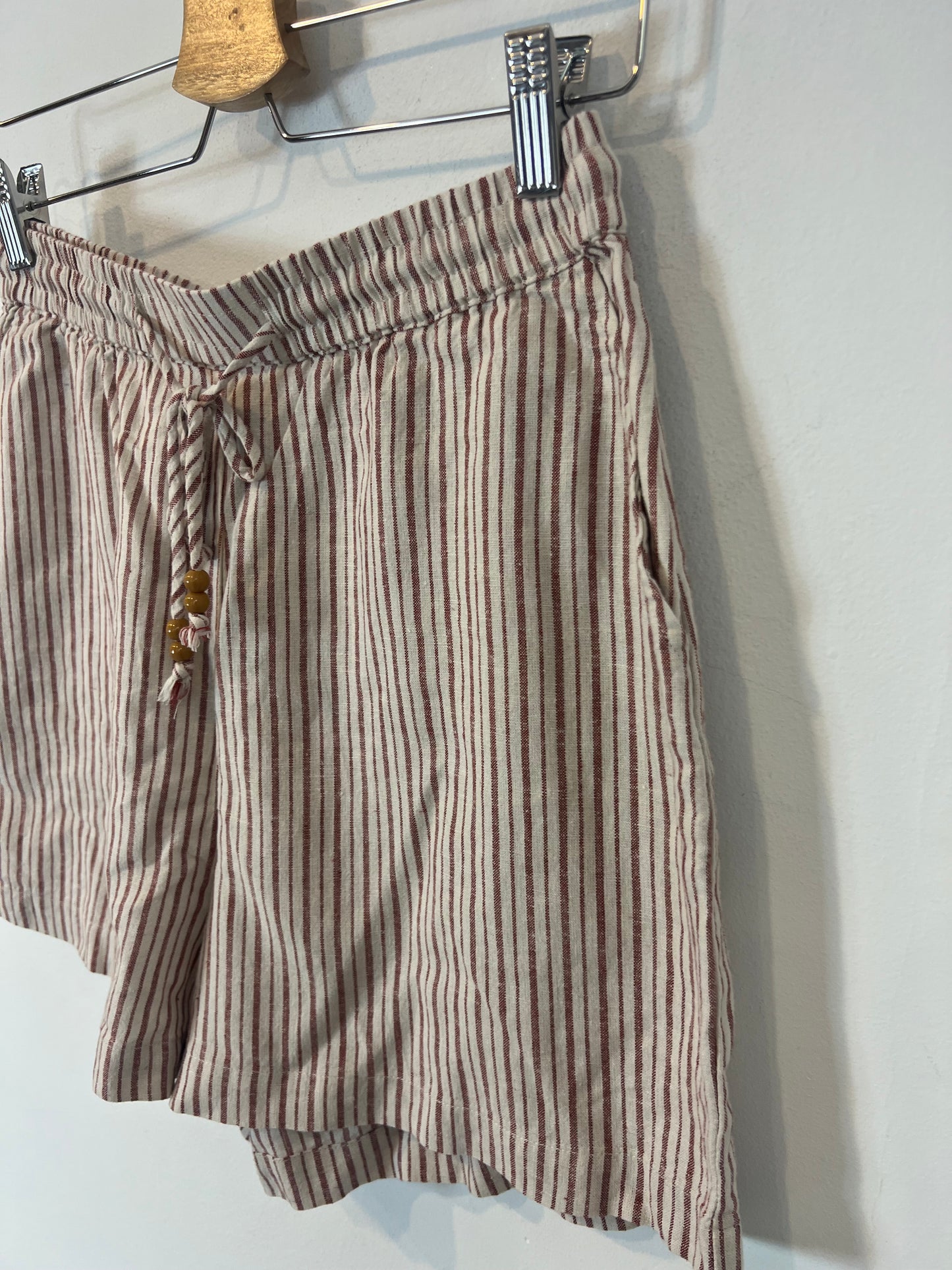 TEX. Striped flowing Bermuda shorts. TM