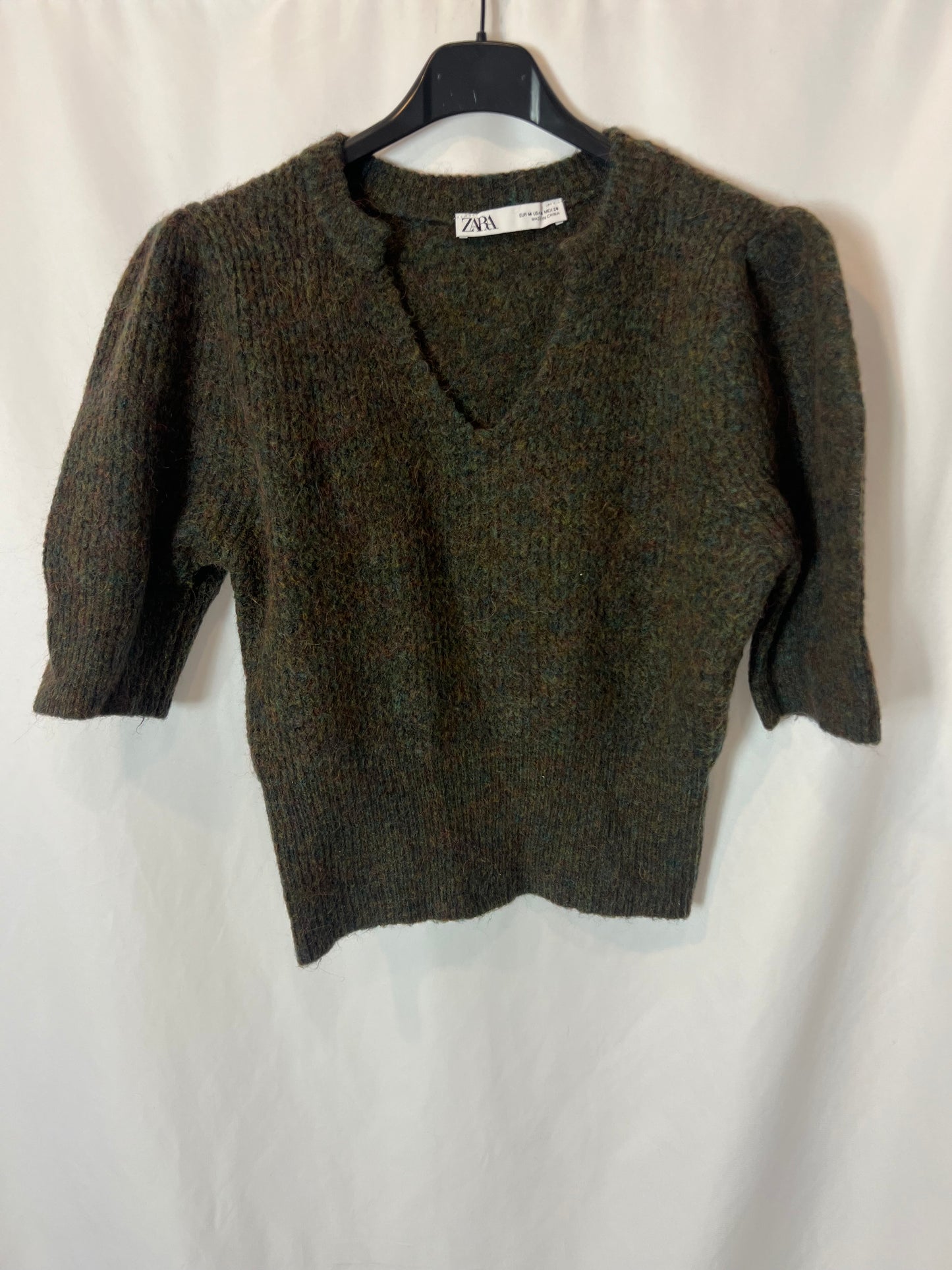 ZARA. Top punto verde colores T.m