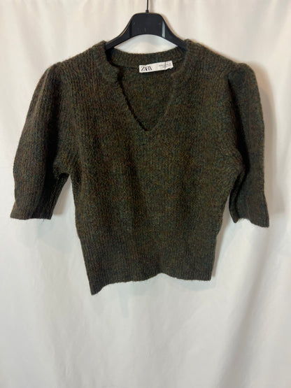 ZARA. Top punto verde colores T.m