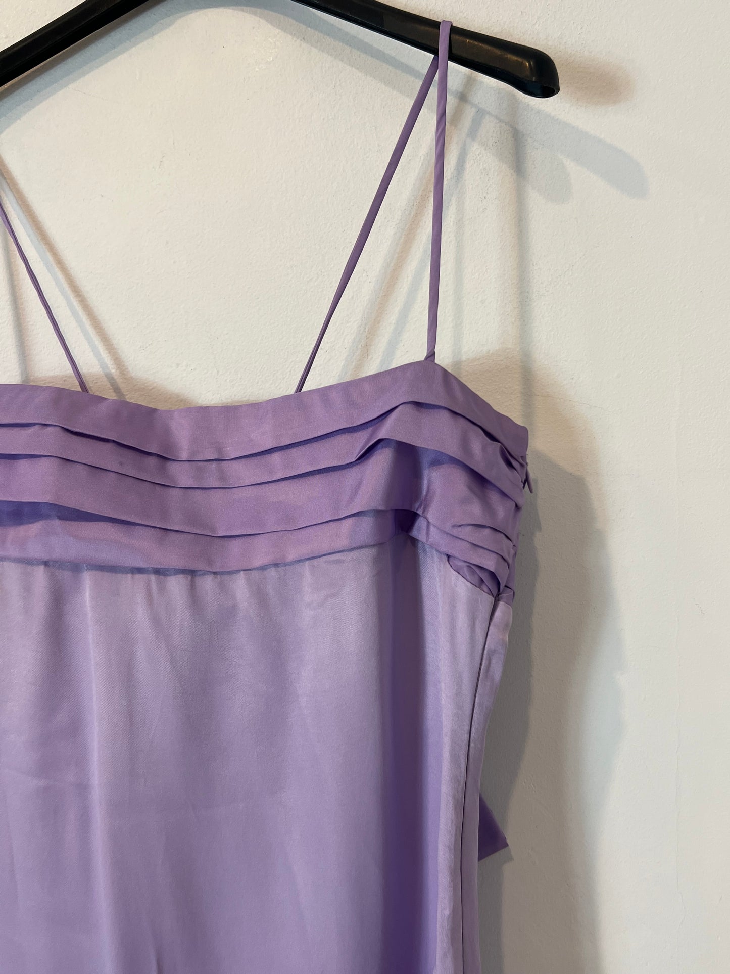 ZARA. Vestido morado doble lazada T.s