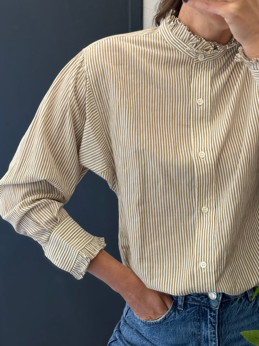 ISABEL MARANT ÉTOILE. Camisa rayas detalle cuello y puños. T S