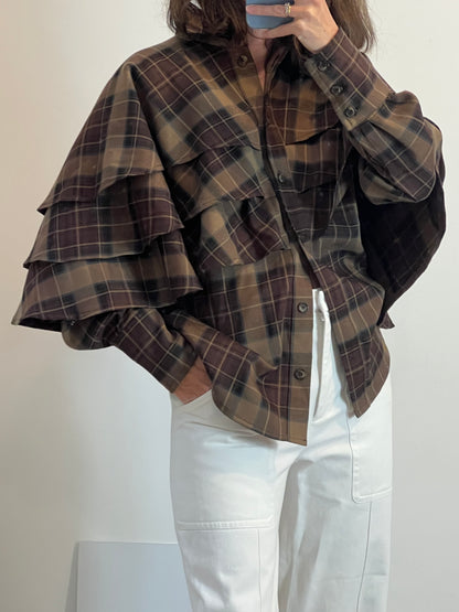 MARÁVIC. Ruffled checkered shirt. TS