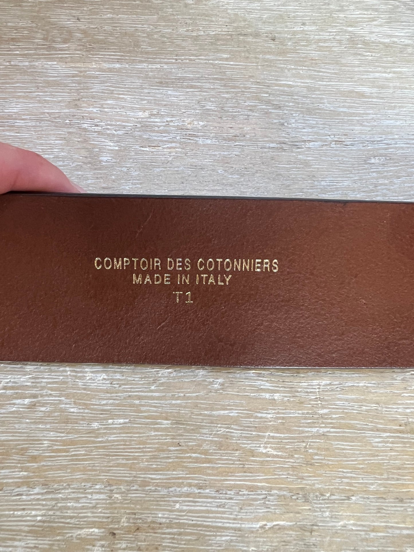 COMPTOIR DES COTONNIERS.  Cinturón piel marrón. T 1 (S)