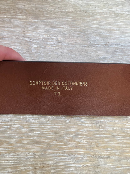 COMPTOIR DES COTONNIERS.  Cinturón piel marrón. T 1 (S)