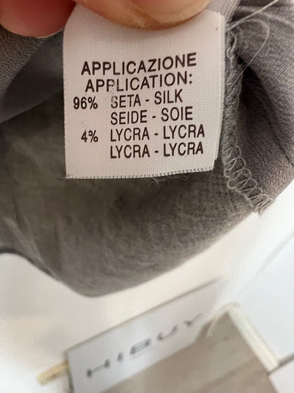 BRUNELLO CUCINELLI. Double-layered gray silk shirt. TM