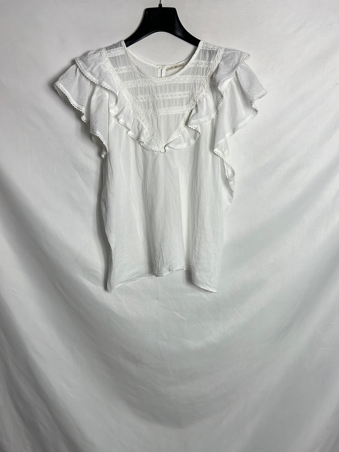 OTRAS. Blusa manga corta encaje. T M