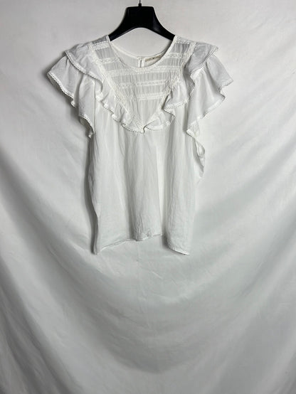 OTRAS. Blusa manga corta encaje. T M