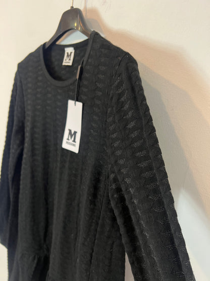 MISSONI. Black dress with shiny thread texture. Size 42