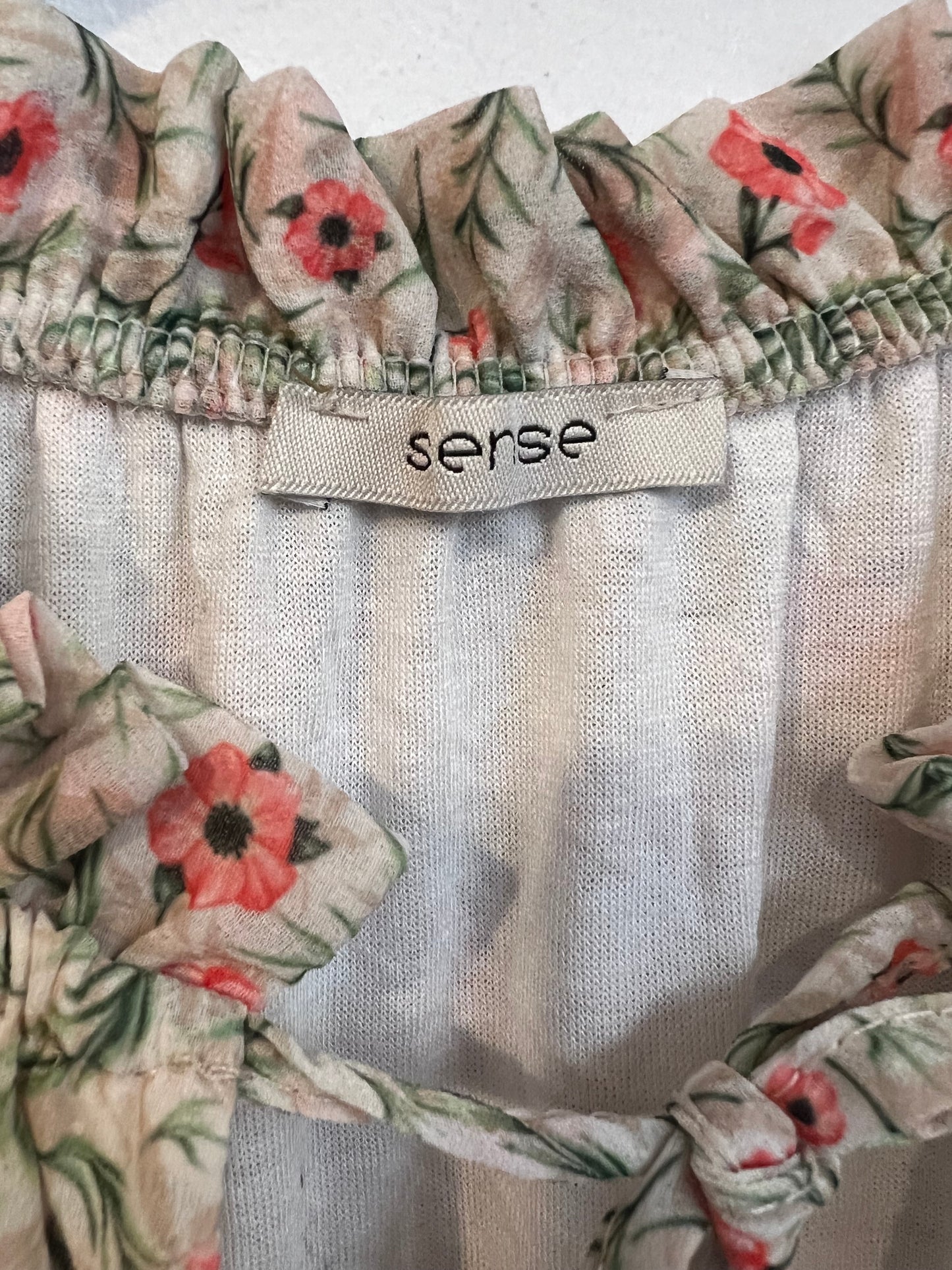 SENSE. Vestido corto vaporoso flores. T S/M