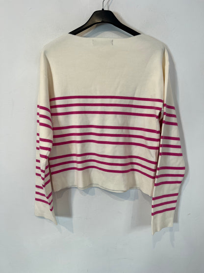 MANGO. Jersey blanco rayas