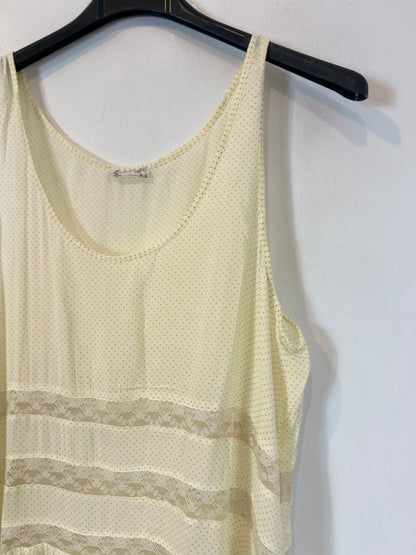 FREE PEOPLE. Mono beige lunares y encaje T.m