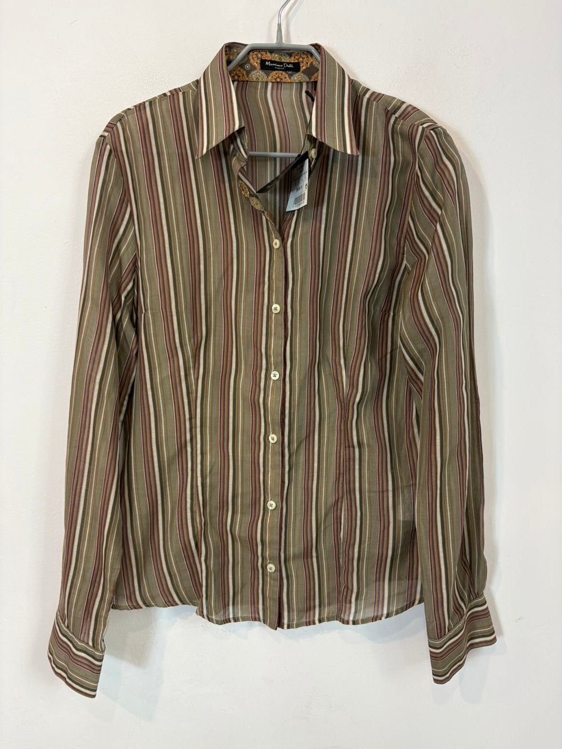 MASSIMO DUTTI. Blusa rayas con seda