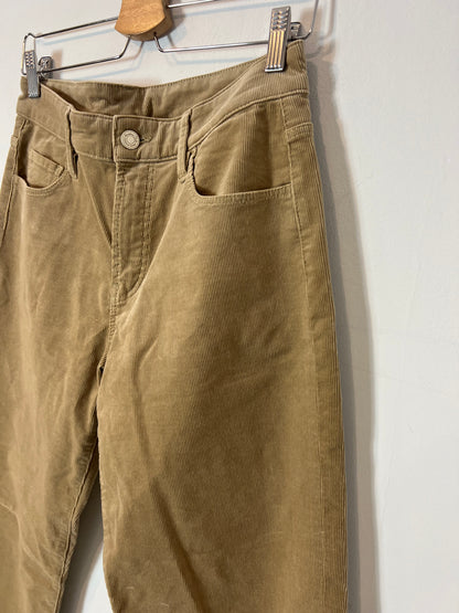 MASSIMO DUTTI. Pantalón pana beige T.36