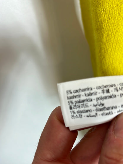 MASSIMO DUTTI. Jersey lana polero amarillo. T XS