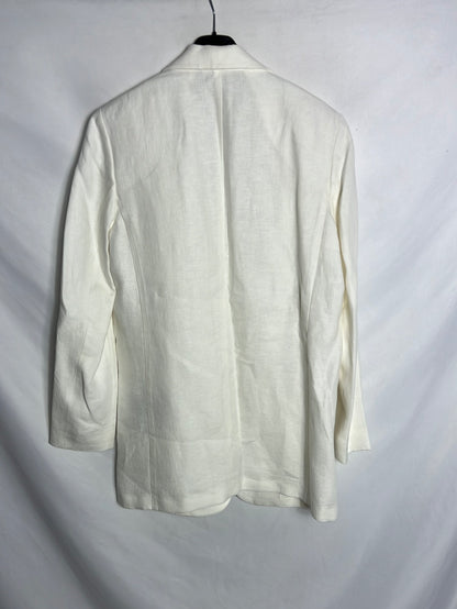 MASSIMO DUTTI. Long linen blazer. T 38