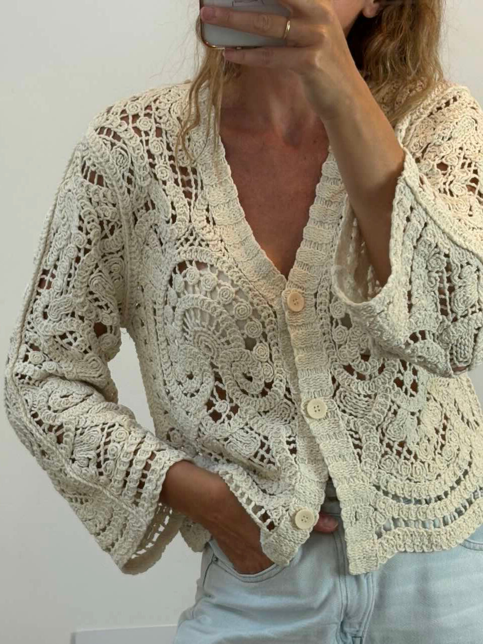 Chaqueta algodón beige