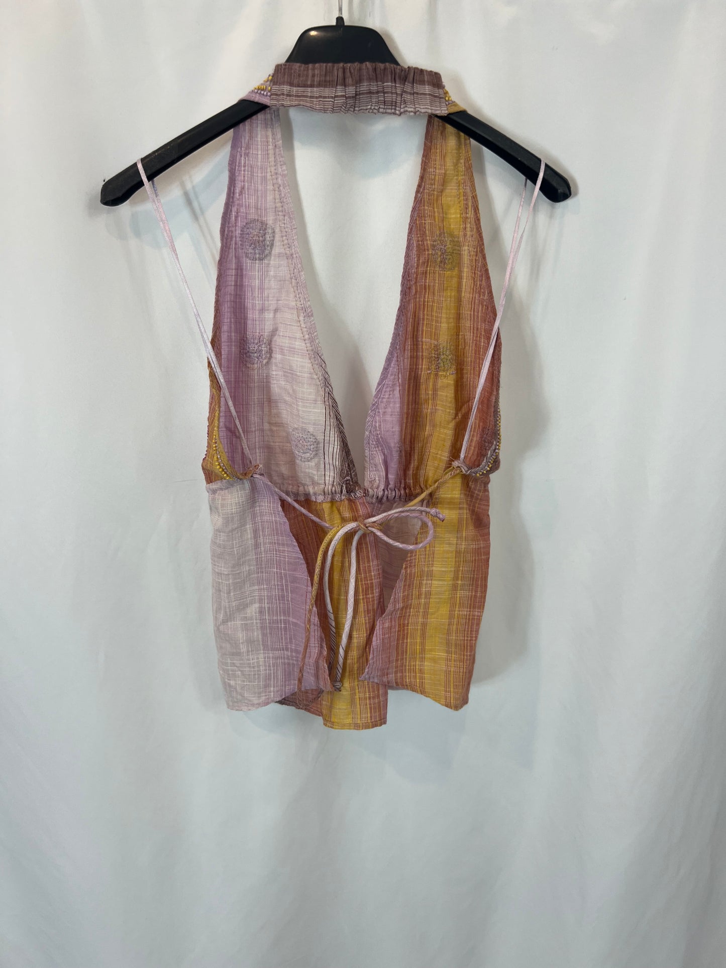 ZARA. Top colores con detalle de abalorios T.s