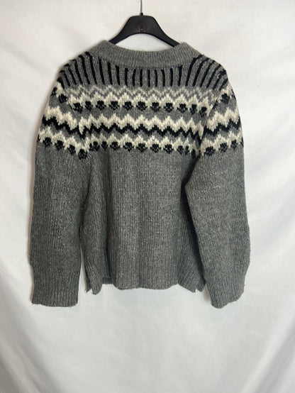 ZARA. Jersey gris botones . TS