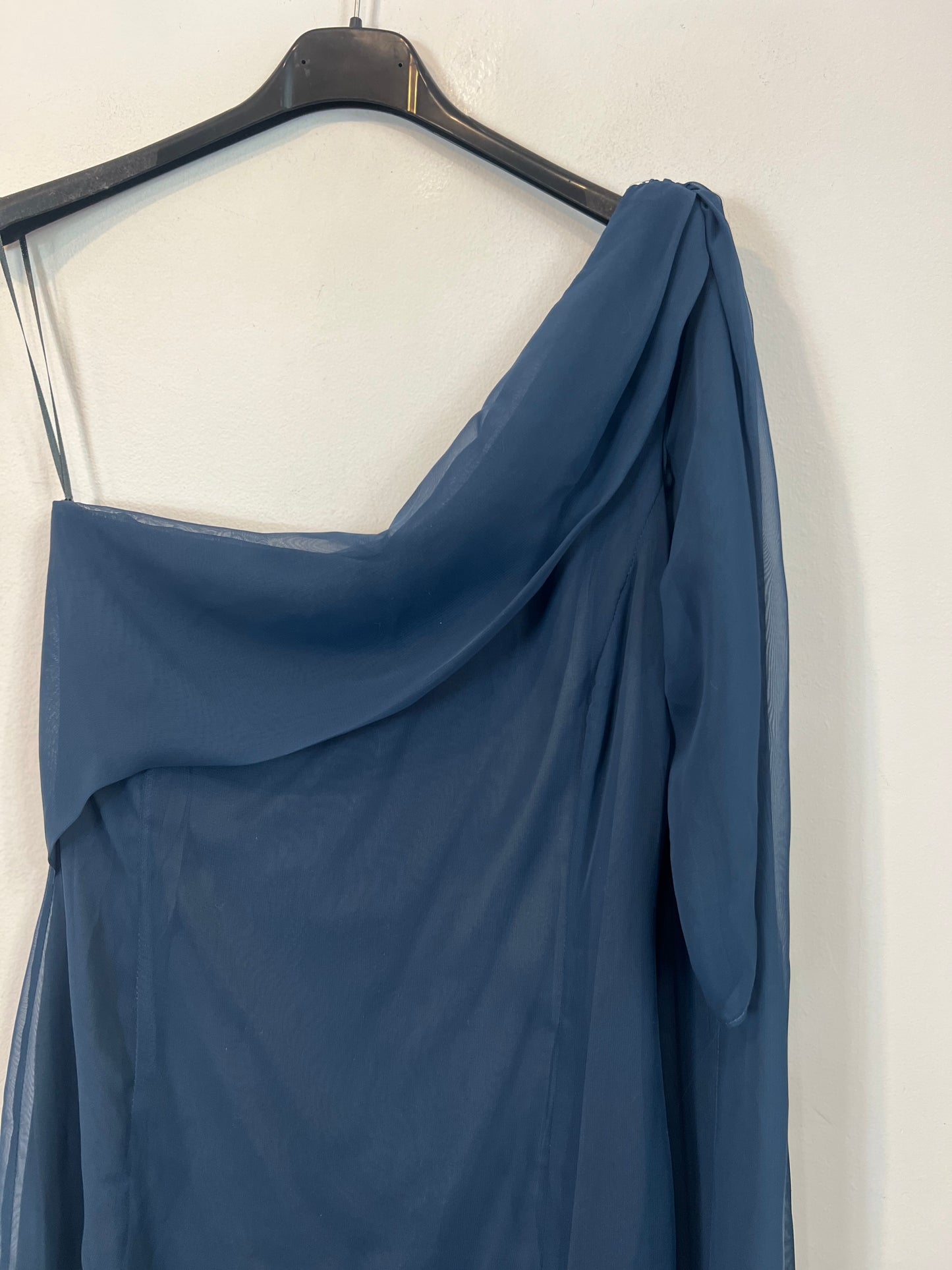 M DE J. Vestido azul asimétrico T.s