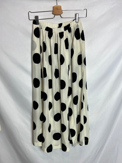 MARZIA GENESI. Total look skirt and silk blouse with polka dots. T 38/40