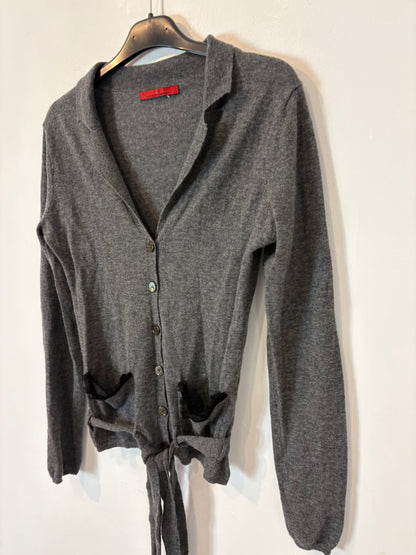 CAROLINA HERRERA. Gray Ts belted cardigan