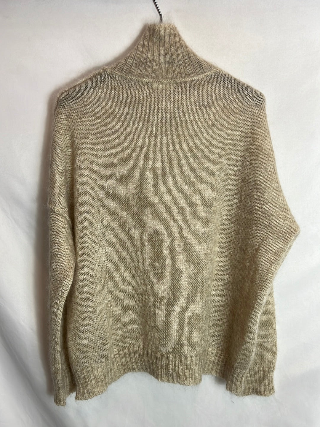 MASSCOB. Jersey beige jaspeado lana. T M