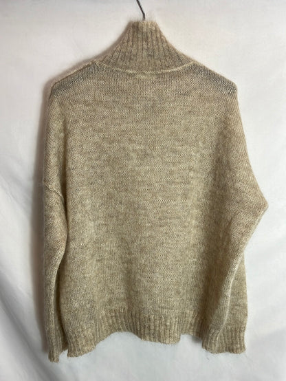 MASSCOB. Jersey beige jaspeado lana. T M