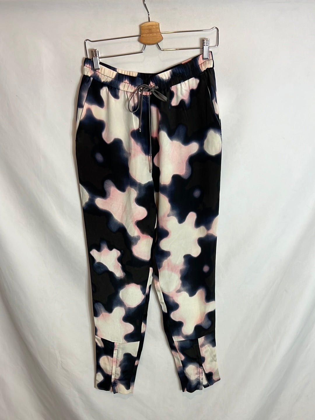 PHILLIP PLEIN. Printed silk trousers. Size 6 (40)