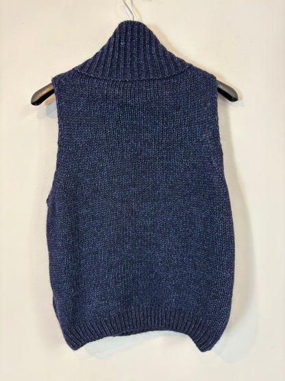 MASSIMO DUTTI. Chaleco azul jaspeado con lana