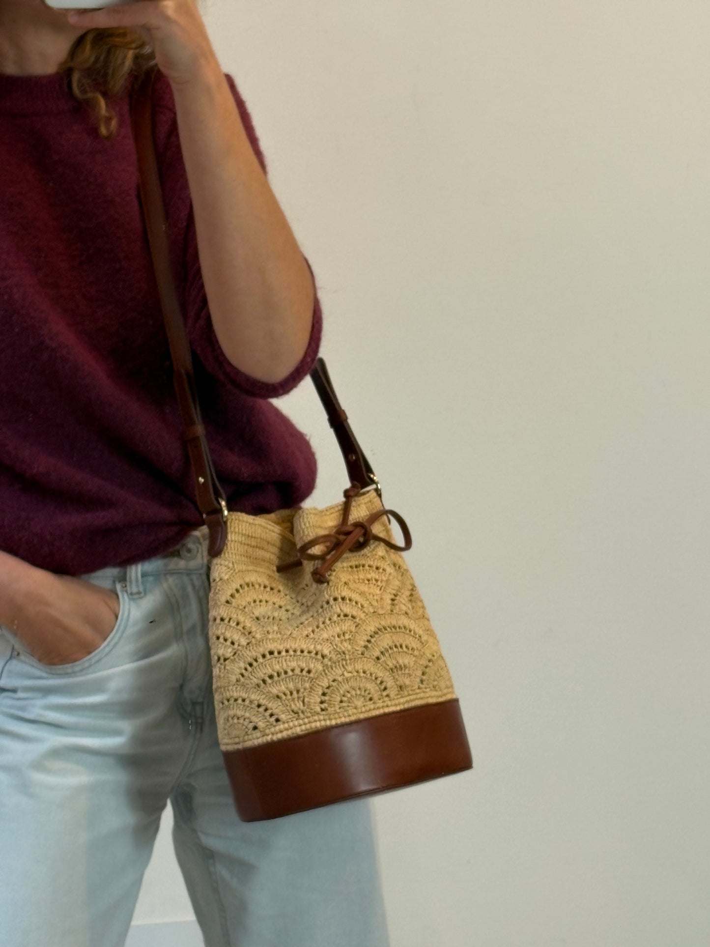 SÉZANE. Multicolored raffia bag