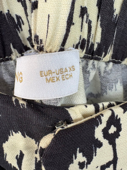 MANGO. Pantalón estampado fluido. T XS