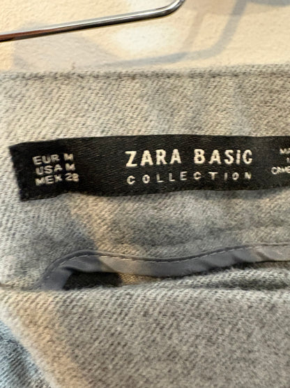 ZARA. Pantalón pinza textura gris