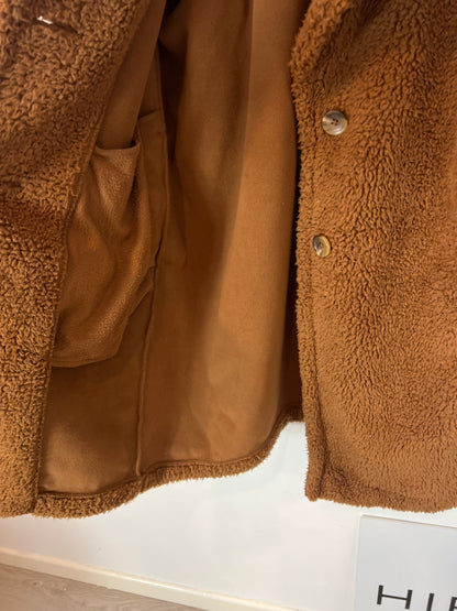 UNIQLO. Abrigo textura marrón. T M