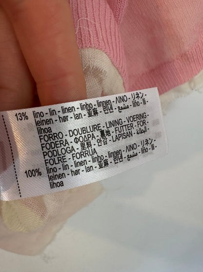 ZARA. Top doble textura rosa lino. T S