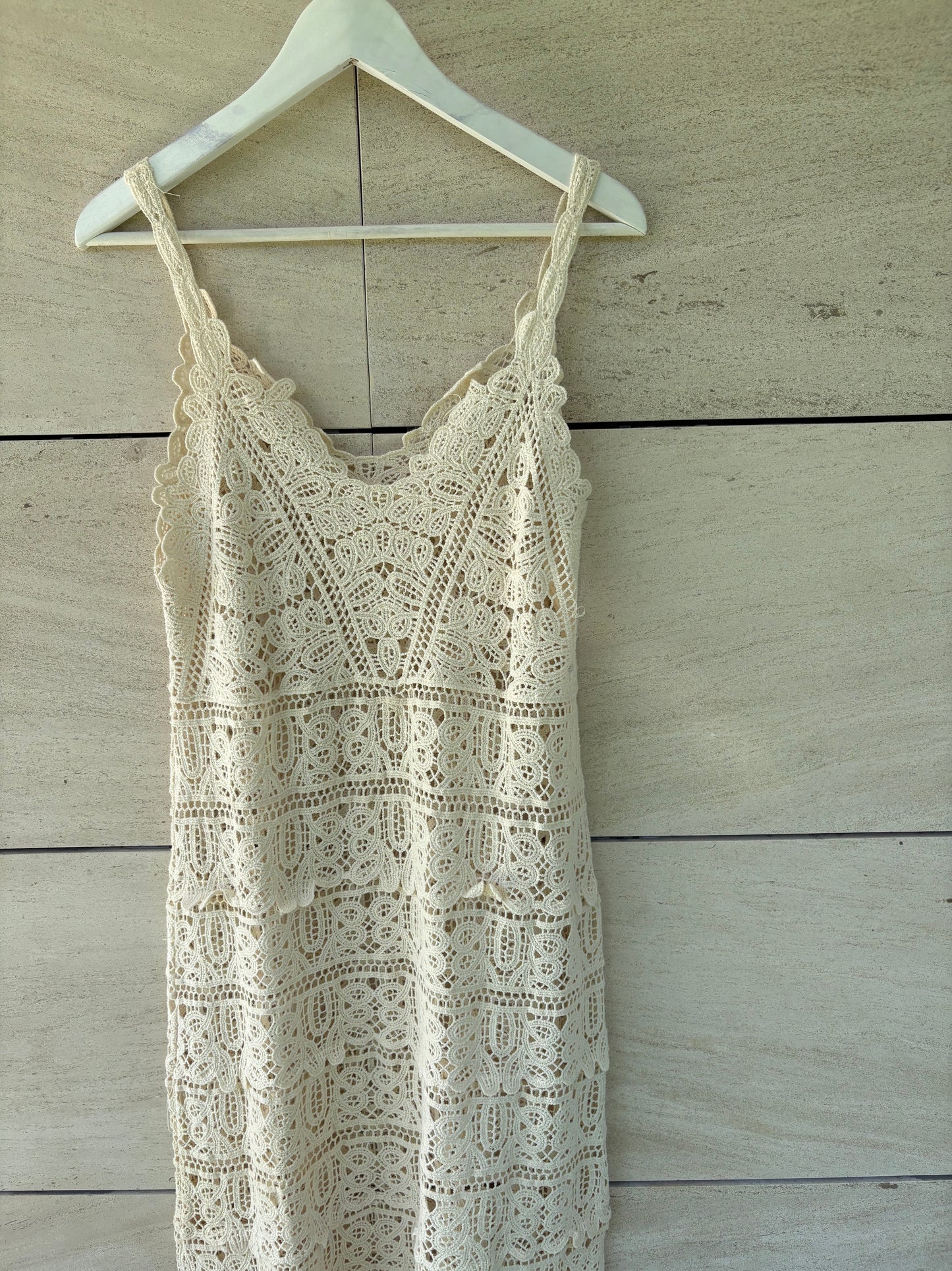 OTRAS. Vestido largo crochet. T S/M