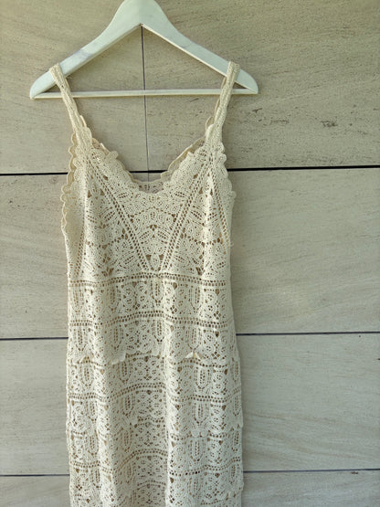 OTRAS. Vestido largo crochet. T S/M