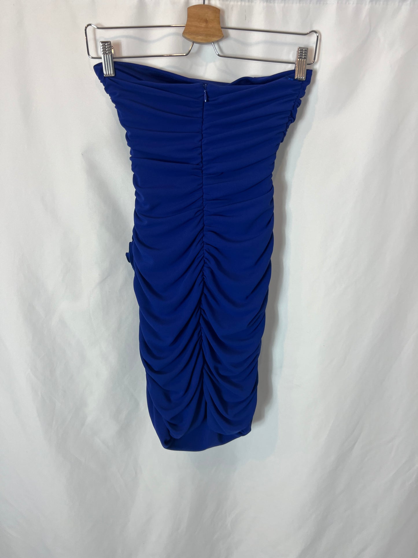 ZARA. Short blue fitted dress with slits. TS