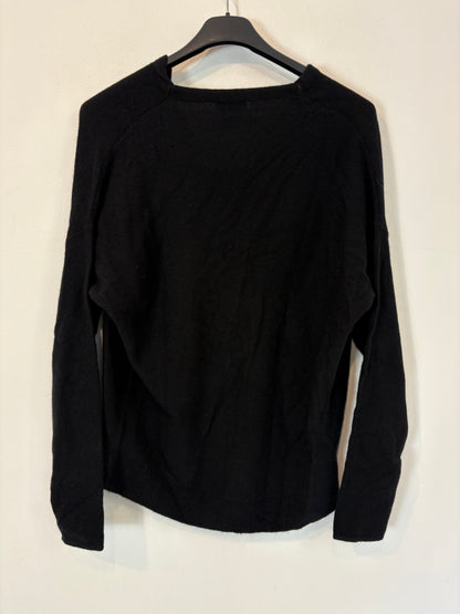 CLUB MÓNACO. Jersey negro cashmere detalle cuello. T S