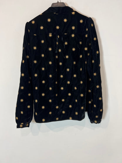 SÉZANE. Top negro terciopelo estrellas. T 40