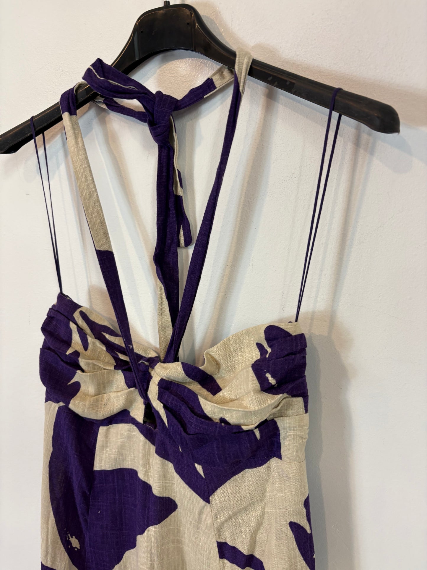 OYSHO. Long floral dress with linen Ts