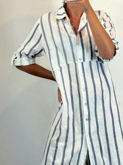 OTHER. Striped shirt dress with linen. TM