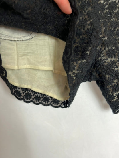 MANOUSH. Semi-sheer embroidered shorts. Size 38