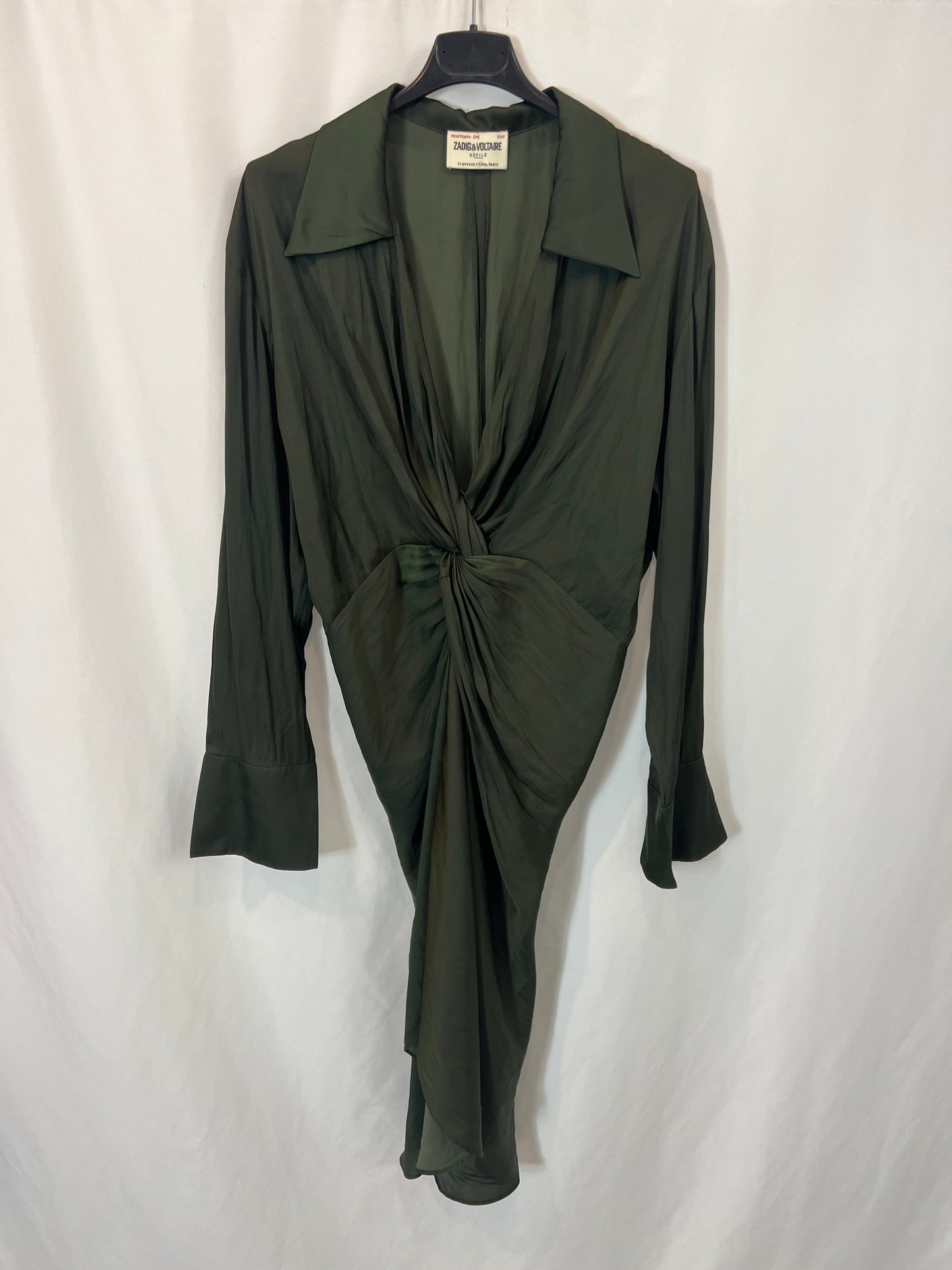 ZADIG&amp;VOLTAIRE. Green knotted midi dress. T.S.