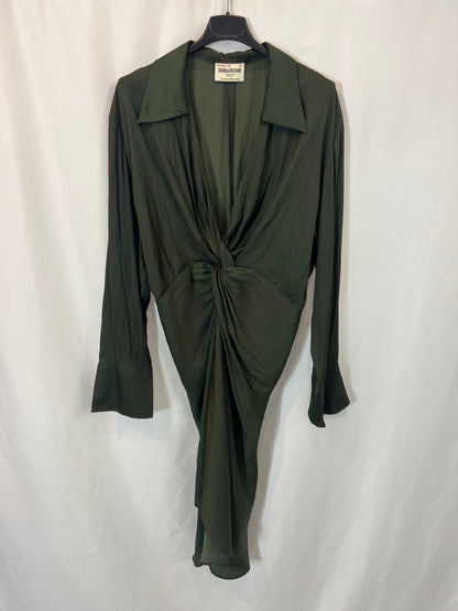 ZADIG&amp;VOLTAIRE. Green knotted midi dress. T.S.